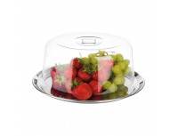 Блюдо металлическое с пластиковой крышкой, 27х12,5 см, Paderno. (41422-27)