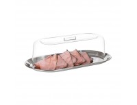 Блюдо металлическое с пластиковой крышкой, 30х15,5х10,5см, Paderno. (41422-30)