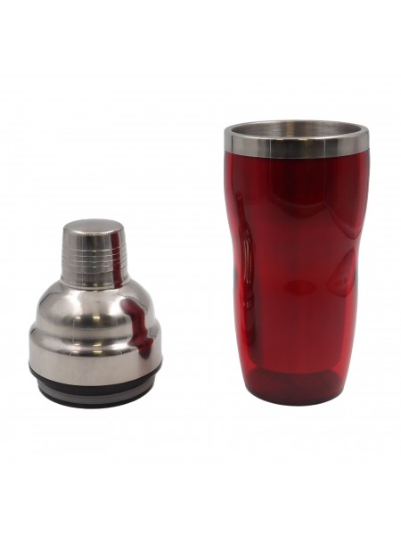 Шейкер барный для коктейлей, 0.55 л нерж.сталь пластик, красный, Paderno. (41481-03)