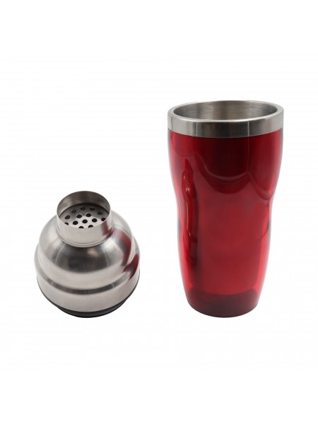 Шейкер барный для коктейлей, 0.55 л нерж.сталь пластик, красный, Paderno. (41481-03)