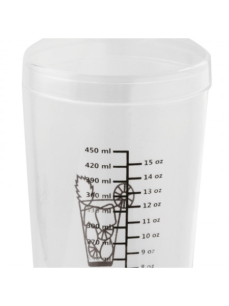 Шейкер барный для коктейлей, 0.45 л, прозрачный, полистирол, Paderno. (41483-04)