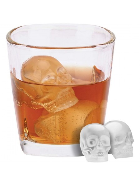 Форма для льда, 11х8х5 см, череп, 4 ячейки, силикон, Paderno. (41515-05)