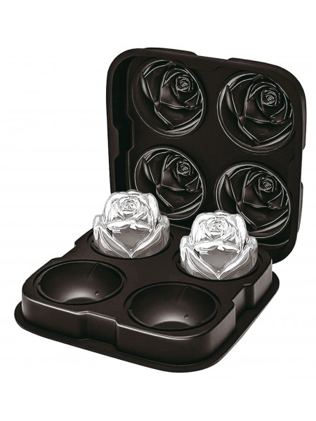 Форма для льда, 16.8х16.8х6 см, роза, 4 ячейки, силикон, Paderno. (41515-06)