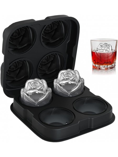 Форма для льда, 16.8х16.8х6 см, роза, 4 ячейки, силикон, Paderno. (41515-06)