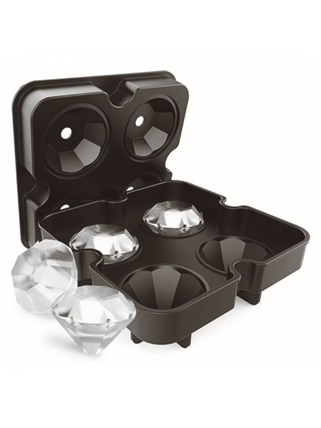 Форма для льда, 12х12х5 см, алмаз, 4 ячейки, силикон, Paderno. (41515-07)