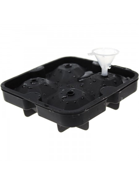 Форма для льда, 12х12х5 см, алмаз, 4 ячейки, силикон, Paderno. (41515-07)