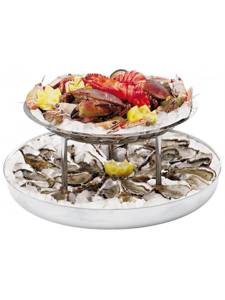 Блюдо сервировочное для подачи устриц, D36x45 см, нерж.сталь, Paderno. (41591-90)