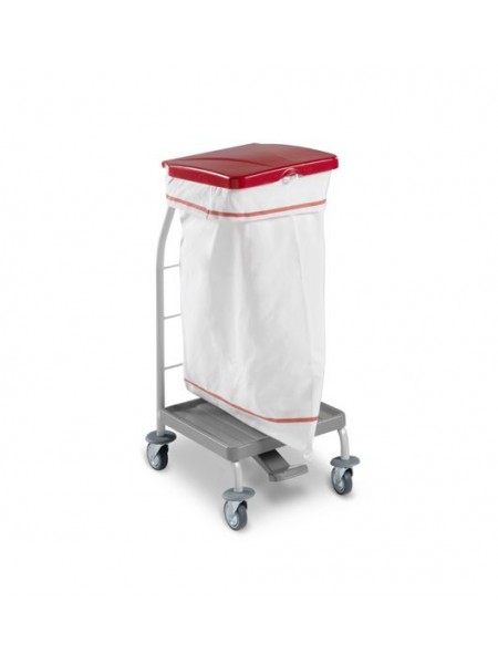 Тележка Dust, пластиковая с педалью и крышкой для мешка 70л (4161)