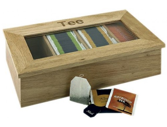 Коробка для чайных пакетиков, 33,5х20х9 см, светлое дерево, Paderno. (41614-33)