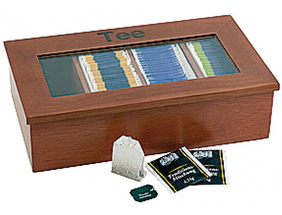 Коробка для чайных пакетиков, 33,5х20х9 см, темное дерево, Paderno. (41614-34)