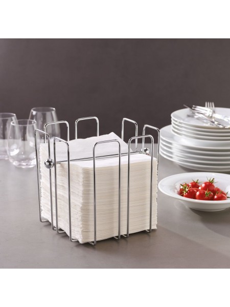 Салфетница металлическая с прижимом, 19х19х19 см, нержавеющая сталь, Paderno. (41617-15)