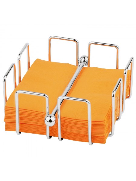 Салфетница металлическая с прижимом, 14х14х6,5 см, нержавеющая сталь, Paderno. (41618-14)