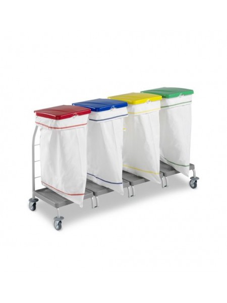 Тележка Dust для сбора отходов с 4-мя пластиковыми крышками (4166)