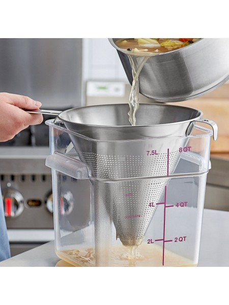 Дуршлаг с ручкой, конусный, D-18см, нержавеющая сталь, Paderno. (41925-18)