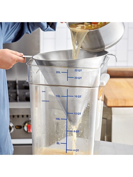 Дуршлаг с ручкой, конусный, D-24 см, нержавеющая сталь, Paderno. (41925-24)