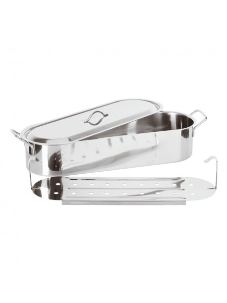 Котел для рыбы с паровой вставкой и крышкой, 46х15,5х10,5 см, нержавеющая сталь, Paderno. (41964-45)