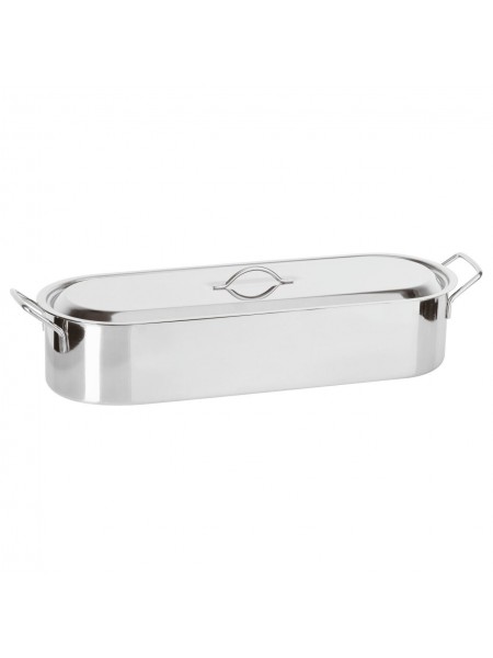 Котел для рыбы с паровой вставкой и крышкой, 61,5х18,5х11 см, нержавеющая сталь, Paderno. (41964-60)