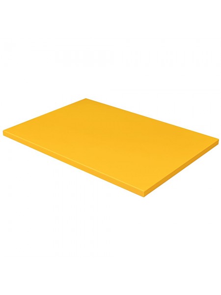 Желтая кухонная поварская разделочная доска профессиональная, 60х40х1,8 см, полипропилен, Рестола. (422111206) (422111206)