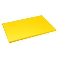 Желтая кухонная поварская разделочная доска профессиональная, 60х40х1,8 см, полипропилен, Рестола. (422111206)