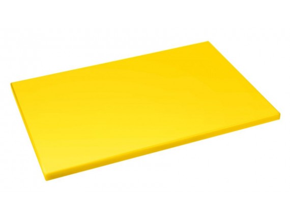 Желтая кухонная поварская разделочная доска профессиональная, 60х40х1,8 см, полипропилен, Рестола. (422111206)