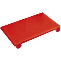Красная поварская разделочная доска со стопорами, 60х40х2 см, полиэтилен, Paderno. (42544-03)