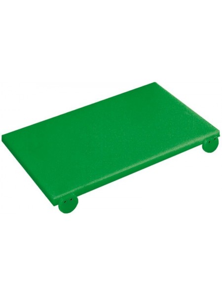 Зеленая поварская разделочная доска со стопорами, 60х40х2 см, полиэтилен, Paderno. (42544-05)