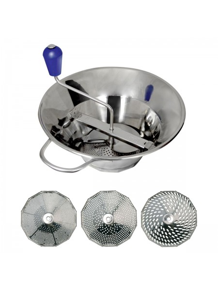 Протирочная машина для овощей, пюре, 3 диска, D-31 см H-25 см, нержавеющая сталь, Paderno. (42570-32)
