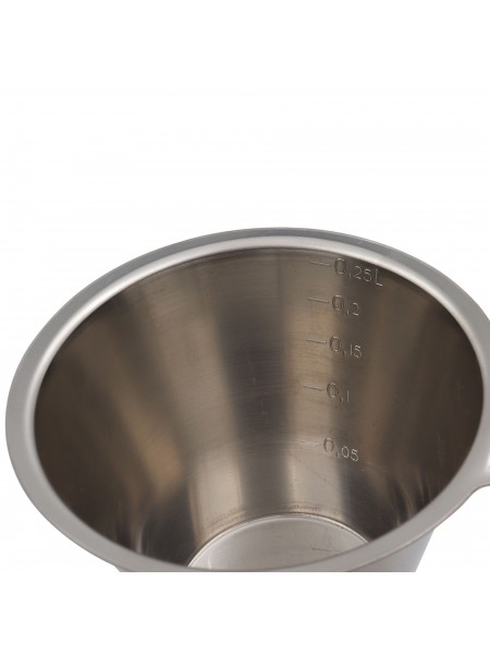 Стакан мерный для жидкостей и муки, 0,25 л, 10х7 см, нержавеющая сталь, Paderno. (42581-03)