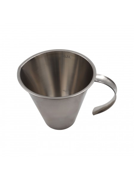 Стакан мерный для жидкостей и муки, 0,5 л, 11,5х11 см, нержавеющая сталь, Paderno. (42581-05)