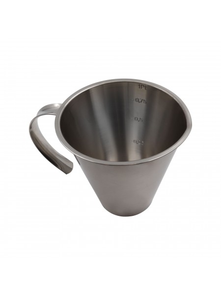 Стакан мерный для жидкостей и муки, 0,5 л, 11,5х11 см, нержавеющая сталь, Paderno. (42581-05)