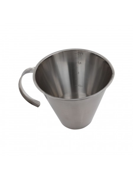 Стакан мерный для жидкостей и муки, 1 л, 15х13 см, нержавеющая сталь, Paderno. (42581-10)