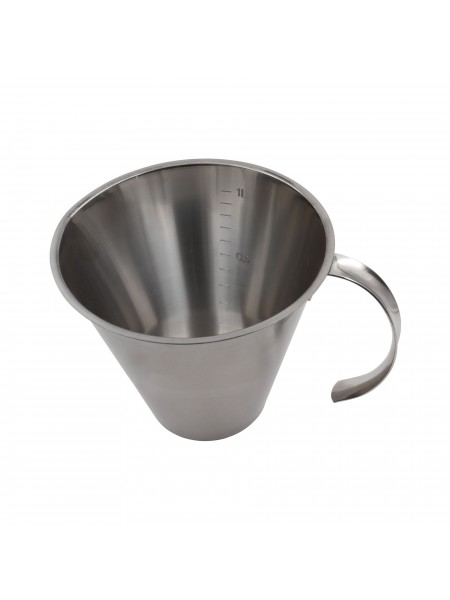 Стакан мерный для жидкостей и муки, 1 л, 15х13 см, нержавеющая сталь, Paderno. (42581-10)