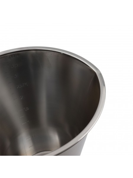 Стакан мерный для жидкостей и муки, 2 л, 17х19 см, нержавеющая сталь, Paderno. (42581-20)