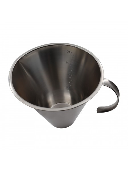 Стакан мерный для жидкостей и муки, 2 л, 17х19 см, нержавеющая сталь, Paderno. (42581-20)