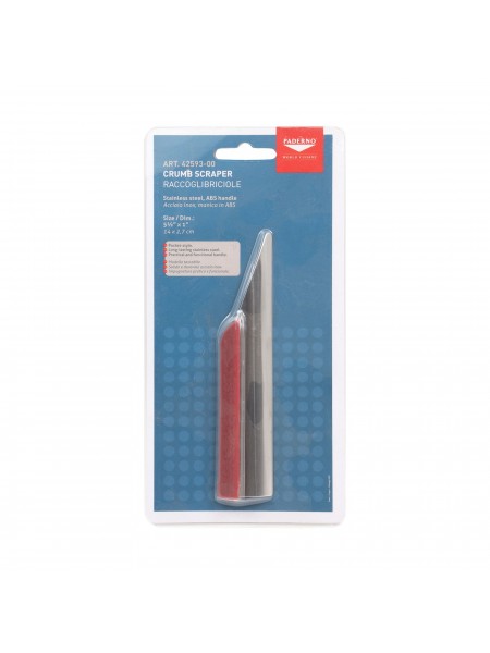 Скребок для сбора крошек со стола, нержавеющая сталь, ручка пластик, Paderno. (42593-00)