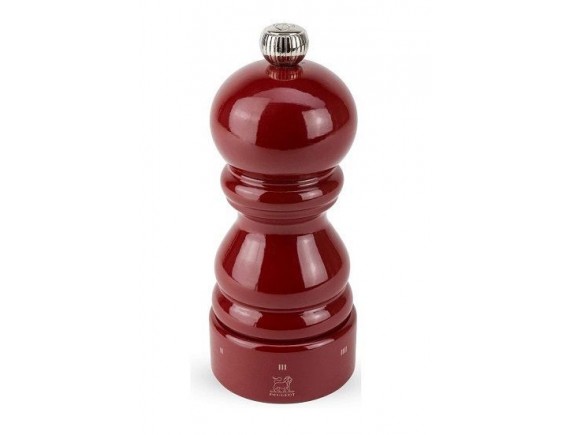 Мельница для соли, 12 см, Paris, деревянная, лакированная, цвет красный, ручная многоразовая, Peugeot. (42668S12)