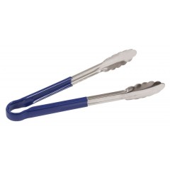 Щипцы кухонные универсальный, 25 см, нержавеющая сталь, с синими пластиковыми накладками на ручки, Paderno. (42854B25)