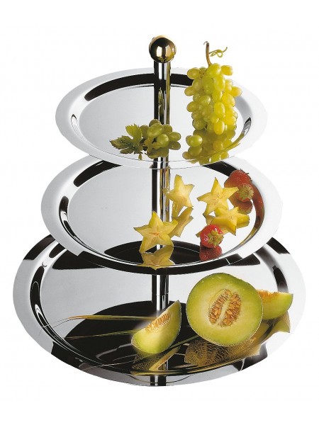 Этажерка сервировочная для фруктов, 3 яруса, 32x38x48 см, h-50 см, нерж.сталь, Paderno. (42940-03)