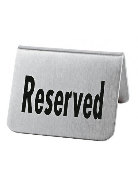 Табличка «Reserved» 5,5х5х3,5 см, нержавеющая сталь, 2 штуки, Paderno. (42951-59)