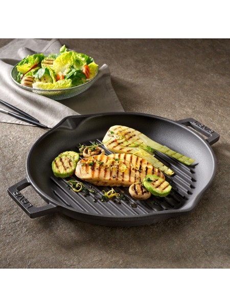 Сковорода гриль, 30 см, 2 ручки, чугунная, Lava. (44212-30)