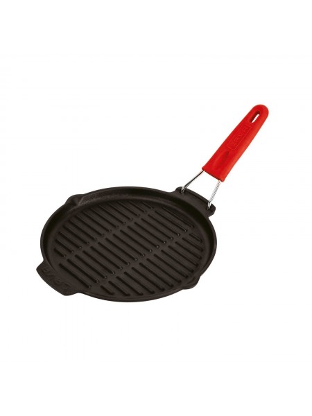 Сковорода гриль чугунная, D-23 см, ручка нерж.сталь, Lava. (44214-25)