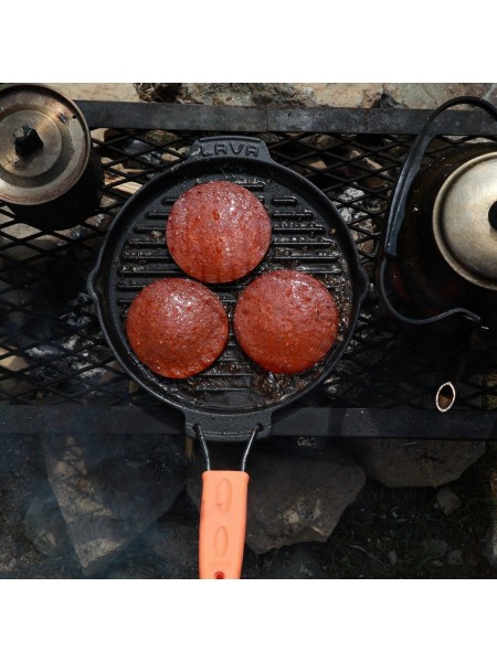 Сковорода гриль чугунная, D-23 см, ручка нерж.сталь, Lava. (44214-25)