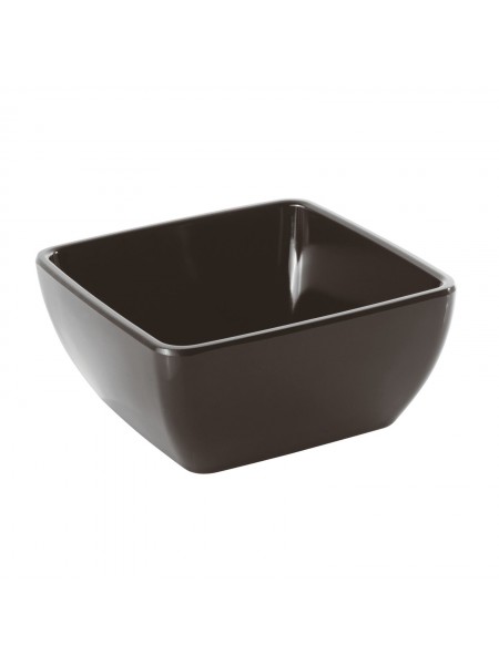 Салатник для выкладки продуктов 19х19х9 см, цвет черный, меламин, Paderno. (44847B20)