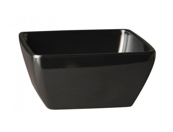 Салатник для выкладки продуктов 19х19х9 см, цвет черный, меламин, Paderno. (44847B20)