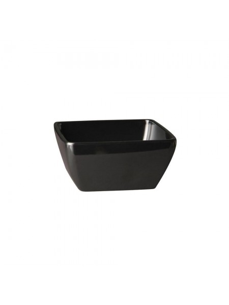Салатник для выкладки продуктов 19х19х9 см, цвет черный, меламин, Paderno. (44847B20)