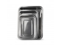 Сервировочный лоток мелкий прямоугольный, 35х45х2 см, нерж.сталь, Luxstahl. (453520)