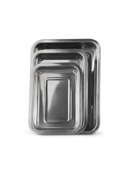 Сервировочный лоток мелкий прямоугольный, 35х45х2 см, нерж.сталь, Luxstahl. (453520)