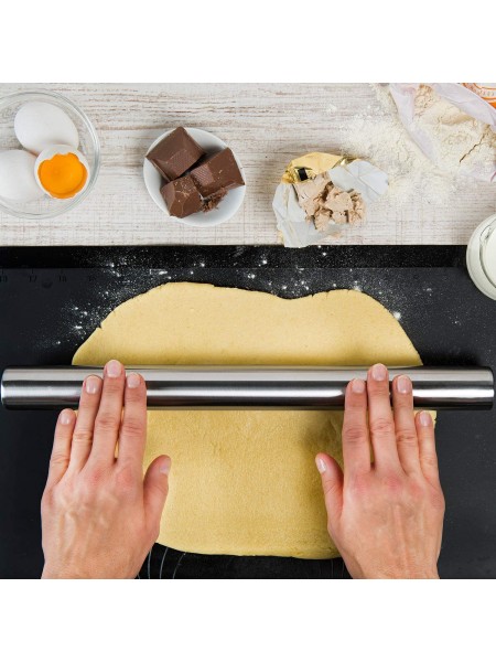 Скалка для теста без ручек, D-5 cм, L-50 см, нерж.сталь, Paderno. (47034-50)