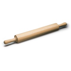 Скалка для теста деревянная кондитерская с ручками, D-9 см, L-50 см, Paderno. (47038-50)