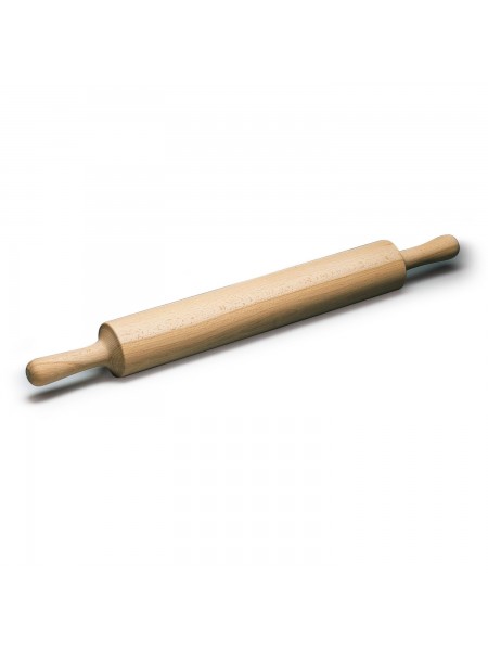 Скалка для теста деревянная кондитерская с ручками, D-9 см, L-50 см, Paderno. (47038-50)